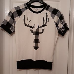 LuluRoe Black and white plaid top/ good condition